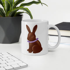 Chocolate Easter Bunny Happy Easter White Ceramic glossy mug gift for Easter