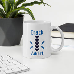 Crack Addict ceramic White glossy mug gift for chiropractor