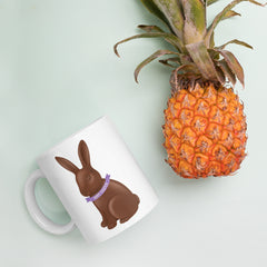 Chocolate Easter Bunny Happy Easter White Ceramic glossy mug gift for Easter