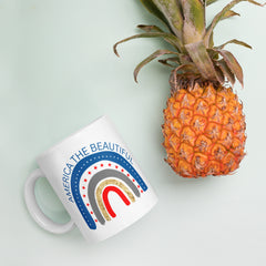 America the Beautiful Ceramic White glossy mug with handle