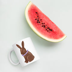 Chocolate Easter Bunny Happy Easter White Ceramic glossy mug gift for Easter