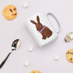 Chocolate Easter Bunny Happy Easter White Ceramic glossy mug gift for Easter