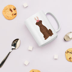 Brindle Cane Corso Happy Easter Bunny White Ceramic glossy mug gift for Cane Corso Owner Lover