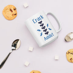 Crack Addict ceramic White glossy mug gift for chiropractor