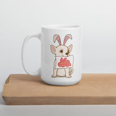 Chihuahua Happy Easter Easter Bunny Ceramic White glossy mug gift for Easter Chihuahua Dog Lover