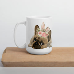 French Bulldog Happy Easter Bunny White Ceramic glossy mug gift for French Bulldog dog lover