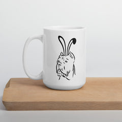 Cane Corso Outline Happy Easter Bunny White Ceramic glossy mug gift for Cane Corso Dog Owner Lover