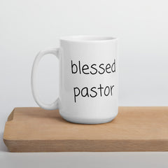 Blessed Pastor Ceramic White glossy mug gift for church pastor