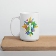 Easter Peace Cross Ceramic White glossy mug gift for Christian Easter and Jesus Christ