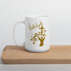 Hallelujah Church Choir Ceramic White glossy mug gift for someone who sings in Church