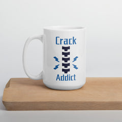 Crack Addict ceramic White glossy mug gift for chiropractor