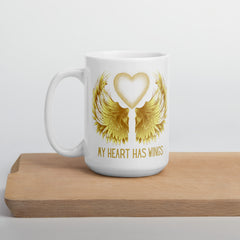 My Heart has Wings Ceramic White glossy mug Personal Loss Death of Loved One