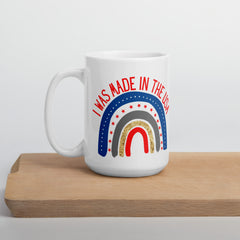 Patriotic Made in America Ceramic White glossy mug with handle