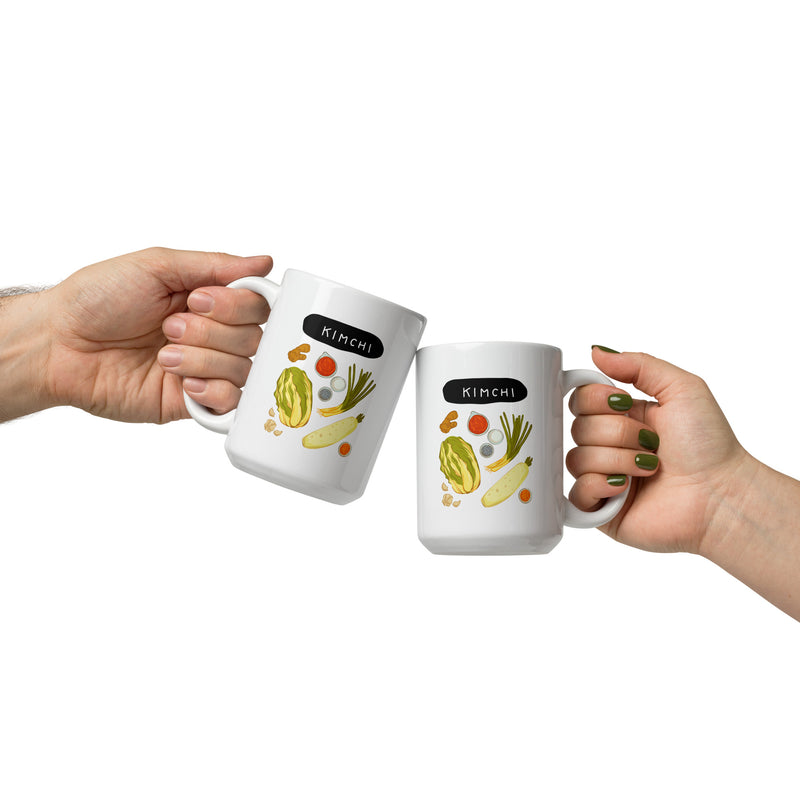 Funny Food Mug Kimchi White glossy mug fermenters Korean food