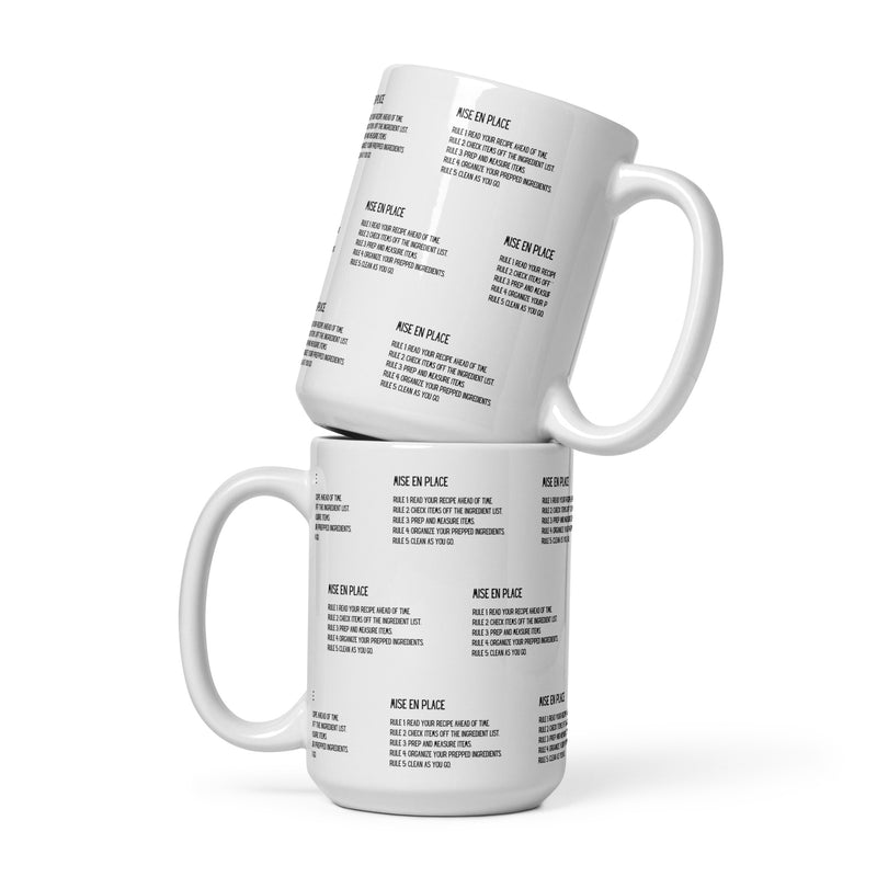 Rules of Mise en Place White glossy mug gift for chef gift for cook Mother's Day Father's Day