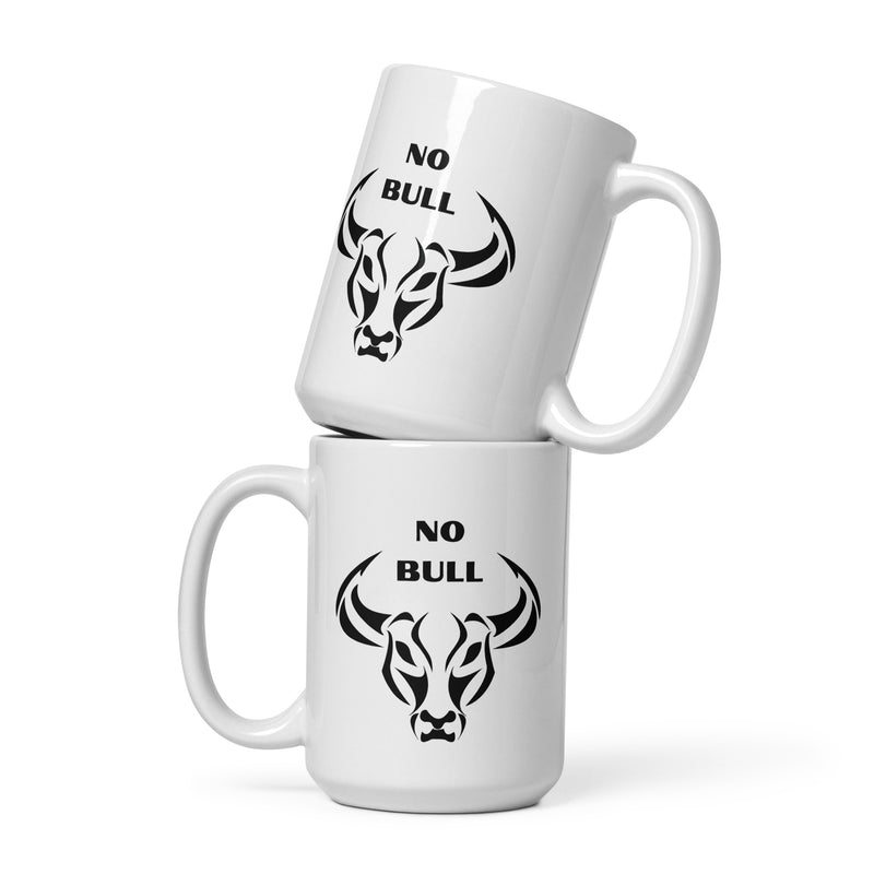 Fun Mug No Bull White Ceramic 15oz glossy mug for people who don't give a shirt