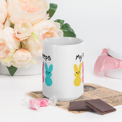 My Peeps Bunny Easter White Ceramic glossy mug gift for Easter gift for friends