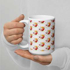 Funny Mug Chili Chilis Garlic White Ceramic 15oz glossy mug Spicy food gift for someone who loves spicy food