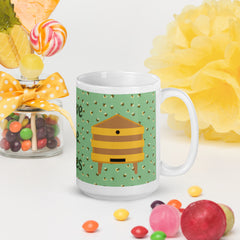 Save the Bees White glossy mug for the Bee Lover or Bee Keeper