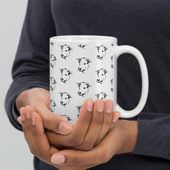 No Bull All-over Bull Cow print White 15oz Ceramic Mug gift for someone who doesn't give a bull