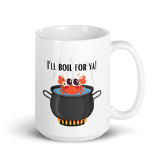 Funny Mug Crab Boil 15oz Ceramic White glossy mug gift for someone who loves crabs gift for birthday