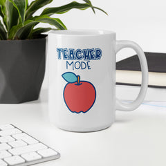 Teacher Mode Apple Ceramic White glossy mug gift for teachers