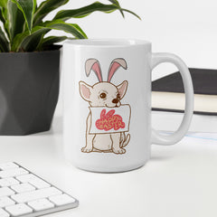 Chihuahua Happy Easter Easter Bunny Ceramic White glossy mug gift for Easter Chihuahua Dog Lover