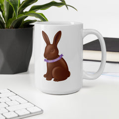 Chocolate Easter Bunny Happy Easter White Ceramic glossy mug gift for Easter