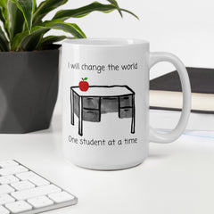 Inspirational Teacher's Ceramic White glossy mug gift for new teacher