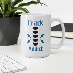 Crack Addict ceramic White glossy mug gift for chiropractor