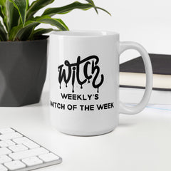 Witch Weekly's Witch of the Week Ceramic White glossy mug gift for Halloween Witches