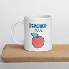 Teacher Mode Apple Ceramic White glossy mug gift for teachers