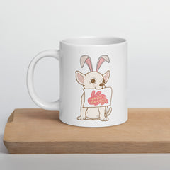 Chihuahua Happy Easter Easter Bunny Ceramic White glossy mug gift for Easter Chihuahua Dog Lover