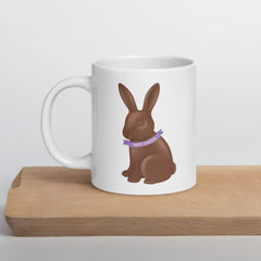 Chocolate Easter Bunny Happy Easter White Ceramic glossy mug gift for Easter