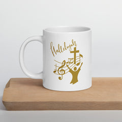 Hallelujah Church Choir Ceramic White glossy mug gift for someone who sings in Church