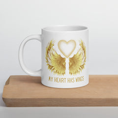 My Heart has Wings Ceramic White glossy mug Personal Loss Death of Loved One