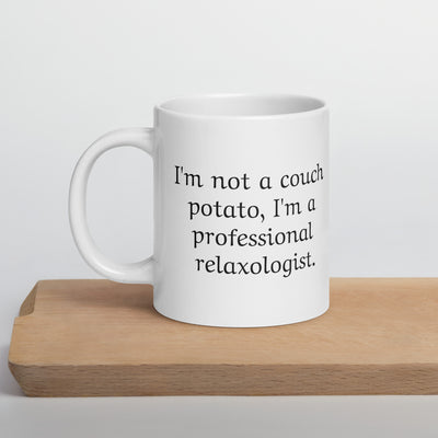 Funny Couch Potato White Ceramic Mug for someone who loves to relax Relaxologist