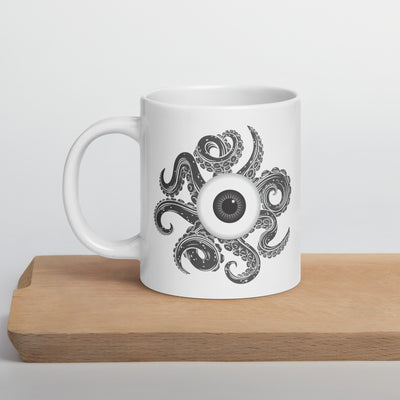 Octopus Eye Ceramic White glossy mug 20oz