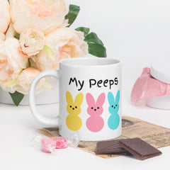 My Peeps Bunny Easter White Ceramic glossy mug gift for Easter gift for friends