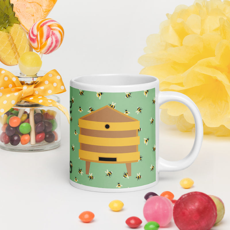 Save the Bees White glossy mug for the Bee Lover or Bee Keeper