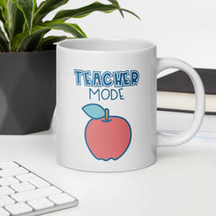 Teacher Mode Apple Ceramic White glossy mug gift for teachers