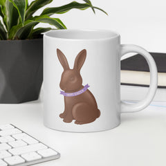 Chocolate Easter Bunny Happy Easter White Ceramic glossy mug gift for Easter