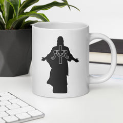 Jesus and the Cross Ceramic White glossy mug gift for Easter