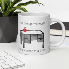 Inspirational Teacher's Ceramic White glossy mug gift for new teacher