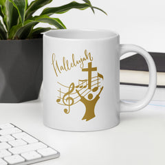 Hallelujah Church Choir Ceramic White glossy mug gift for someone who sings in Church