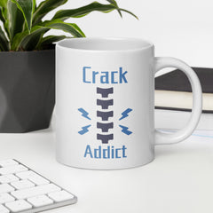 Crack Addict ceramic White glossy mug gift for chiropractor