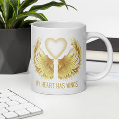 My Heart has Wings Ceramic White glossy mug Personal Loss Death of Loved One