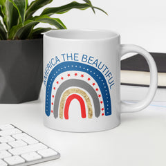 America the Beautiful Ceramic White glossy mug with handle