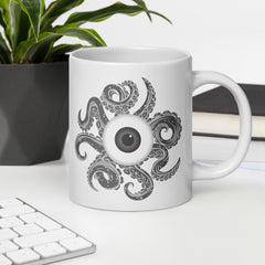 Octopus Eye Ceramic White glossy mug 20oz