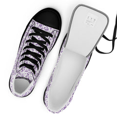 Purple Spotted Leopard Print Women’s high top canvas shoes sneakers